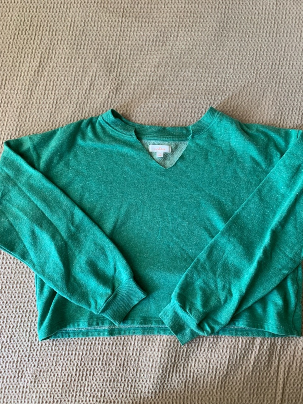 Green V-Neck Women's Sweater